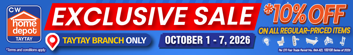 EXCLUSIVE SALE FOR TAYTAY, RIZAL BRANCH (October 1-7, 2026)